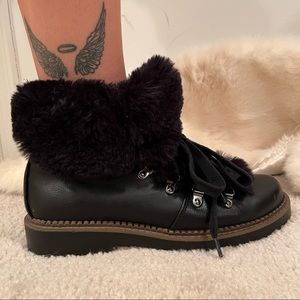 Unionbay Faux Fur Combat Boots